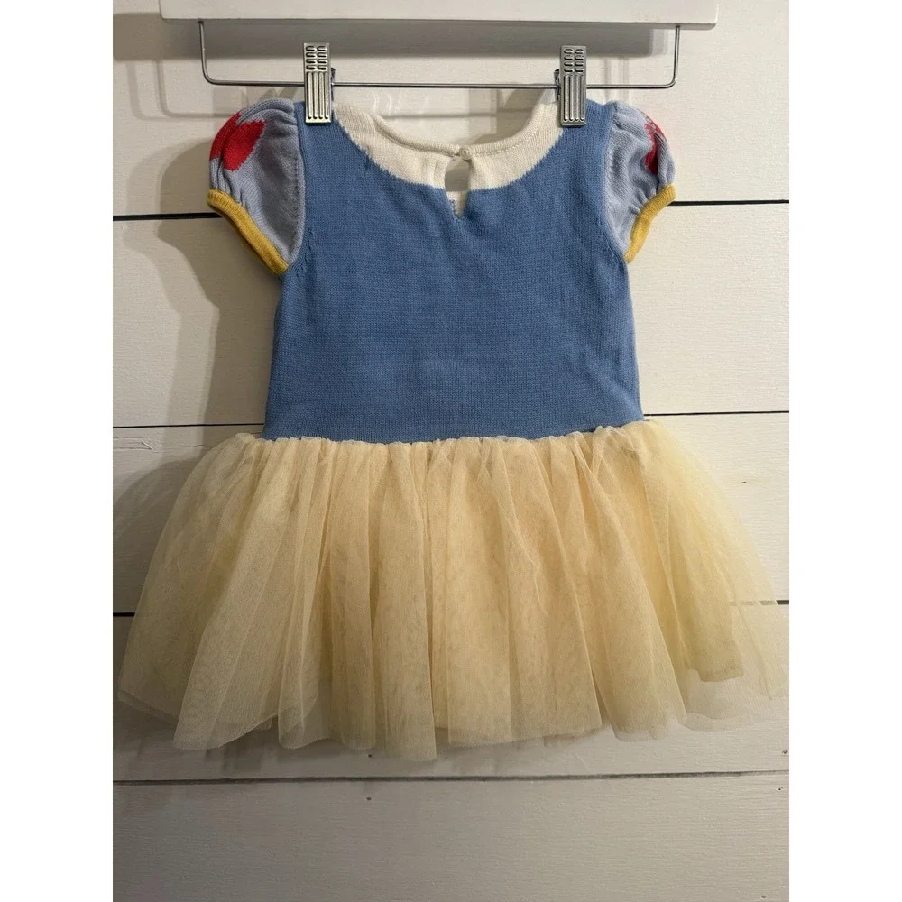 Baby GAP x Disney Snow White Dress 12-18 Months Princess Costume Tulle Knit Blue